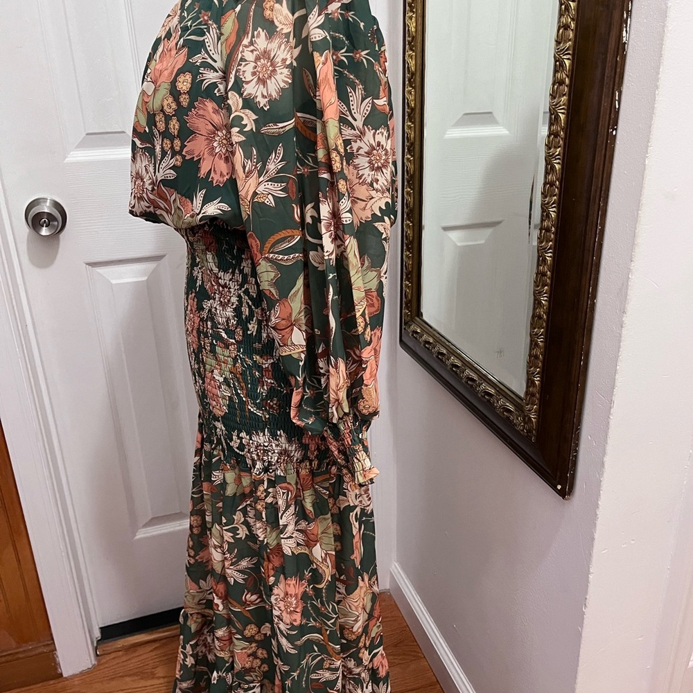 Flying Tomato Multicolored Ruffled Tiered Off-Shoulder Maxi Dress size M - Picture 3 of 11